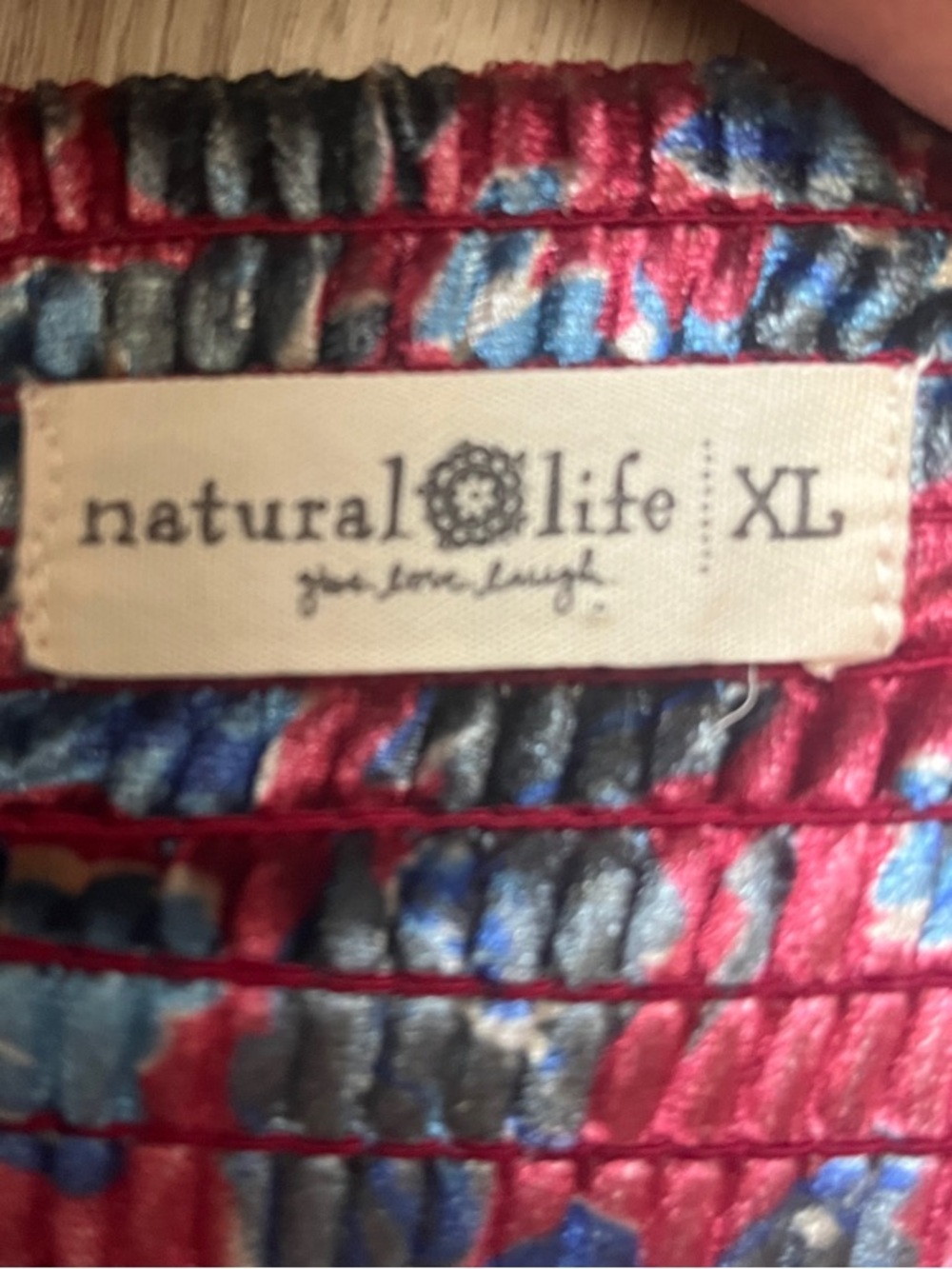 Natural Life Lisa Velvet Maxi Skirt - Red Blue Floral - Picture 3 of 12